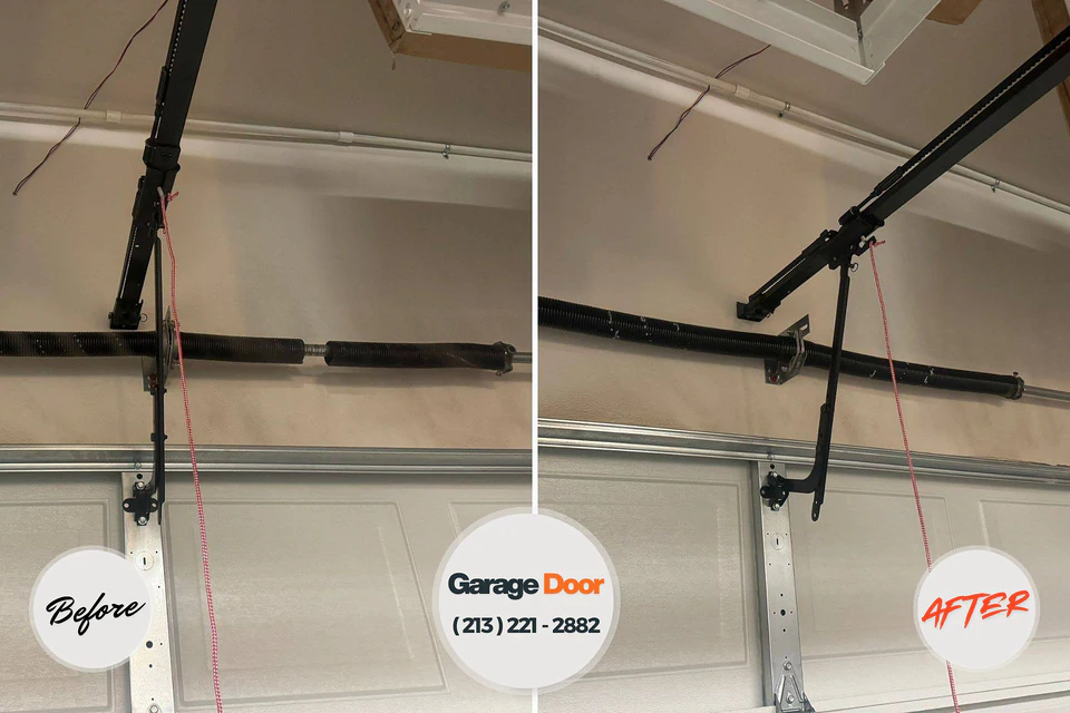 Before and after: garage door repair Fairfield Beach, OH